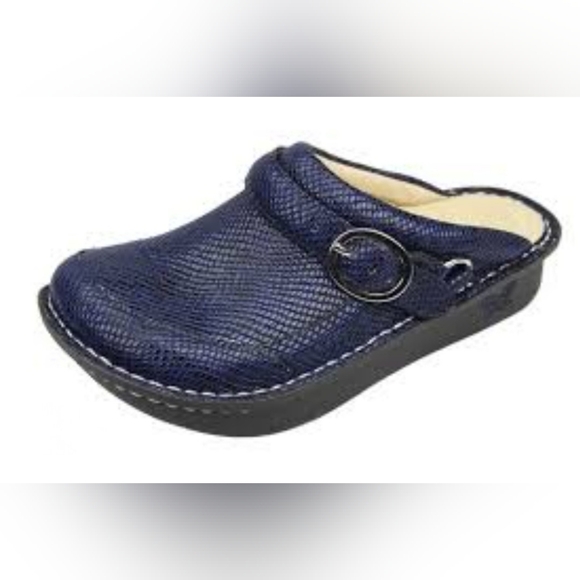 ALEGRIA SEVILLE BLUE SNAKEY JAKE CLOGS, size 37 - Picture 1 of 10